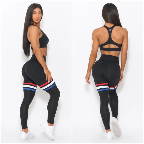 Bombshell Sportswear Scrunch Thigh-Highs Leggings black size M medium pocket - Picture 2 of 11